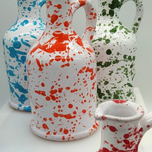 Splattered oil bottle