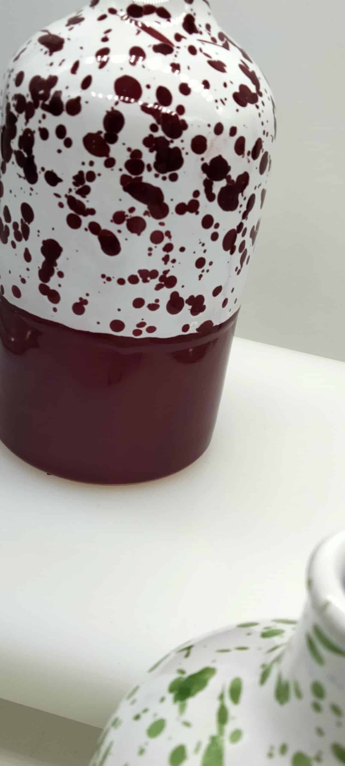 CS-oliera bicolore schizzata2 - ceramica artigianale di Grottaglie